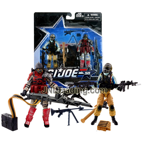 Year 2015 G.I. JOE 50 Series 2 Pack 4 Inch Tall Figure Set : TROOP BUILD-UP with STEEL BRIGADE and IRON GRENADIER Plus Weapons and Profile Cards