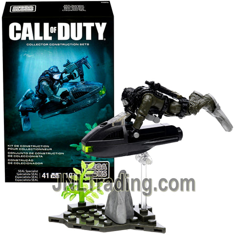 Year 2015 Mega Bloks Call of Duty Series Micro Figure CNG72 - SEAL SPECIALIST with Underwater Vehicle, Rifle & Seabed Base (Total Pieces: 41)