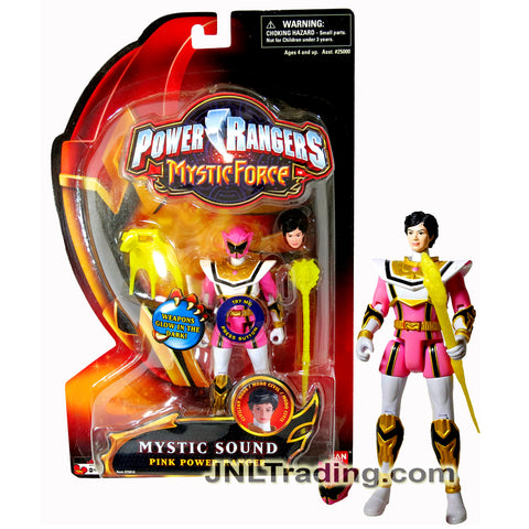 Year 2006 Power Rangers Mystic Force Series 5.5 Inch Figure - MYSTIC SOUND PINK POWER RANGER with Sound FX, Extra Head, Magi Staff and Power Bow
