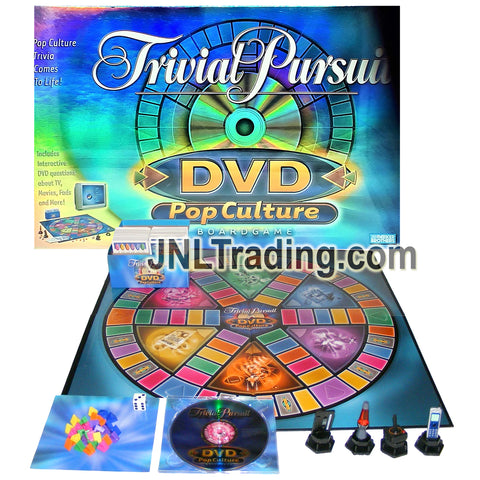 Year 2003 Trivial Pursuit DVD Pop Culture Board Game with Gameboard, DVD, Dice, 4 Tokens and 30 Scoring Wedges
