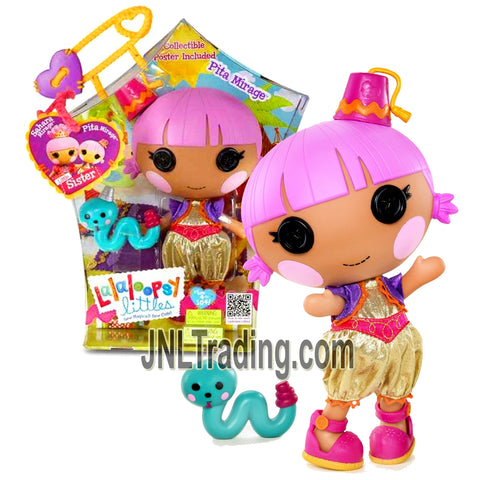 Lalaloopsy Sew Magical! Sew Cute! 7-1/2 Inch Tall Button Doll - Pita Mirage with Pet Green Snake Plus Bonus Poster Inside