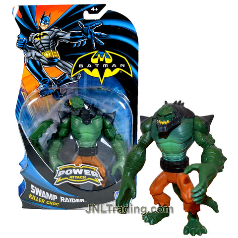 Mattel Year 2011 DC Batman Power Attack Series 6 Inch Tall Action Figure - Swamp Raider KILLER CROC with Removable Tail
