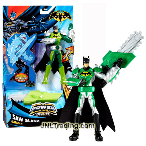 Year 2011 DC Batman Power Attack Deluxe 6 Inch Tall Figure - Saw Slash BATMAN with Chopping Attack, Mega Saw and Mr. Freeze Battle Target