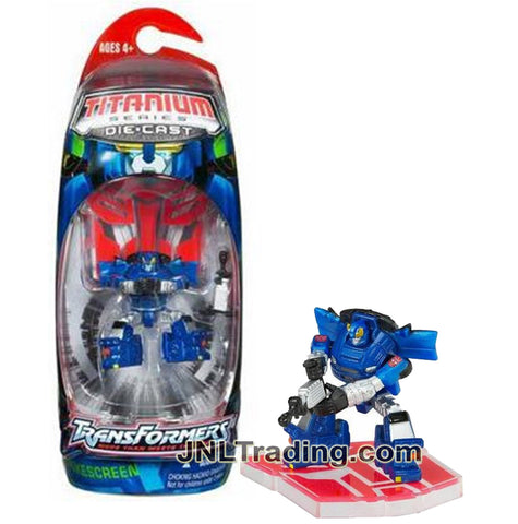 Year 2006 Transformers Titanium Die Cast Series 3 Inch Tall Figure - Autobot SMOKESCREEN with Blaster Gun and Display Base