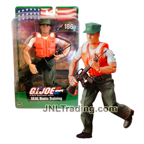 Year 2003 GI JOE A Real American Hero Series 12 Inch Figure - SEAL BASIC TRAINING Soldier with Helmet, Life Vest, Assault Rifle and Mission Card
