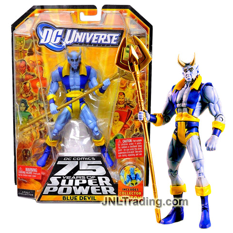 Year 2009 DC Universe Wave 13 Classics Series 6 Inch Tall Figure #6 - BLUE DEVIL with Trident and Trigon's Upper Body Plus Bonus Collector Pin