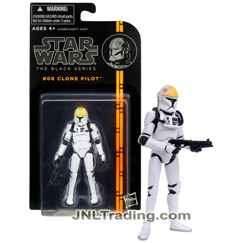 Year 2013 Star Wars The Black Series 4 Inch Tall Figure - #08 CLONE PILOT with Removable Helmet and Blaster Gun