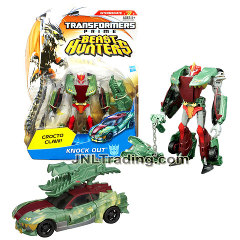 Year 2012 Transformers Prime Beast Hunters Series Deluxe Class 6 Inch Tall Figure #13 - Decepticon KNOCK OUT with Crocto Claw Chain (Sports Car)