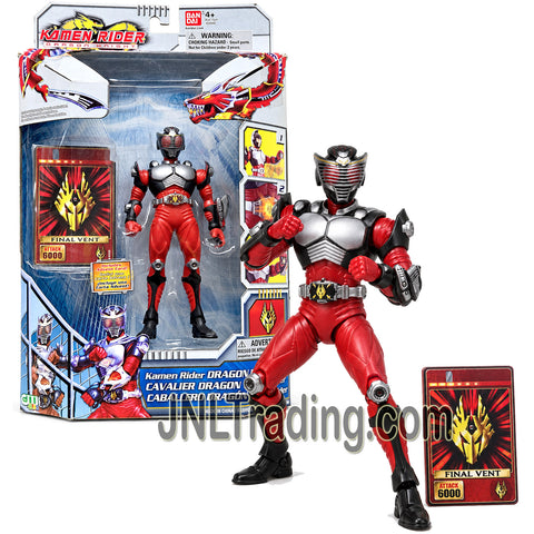 Year 2009 Bandai Kamen Rider Dragon Knight 6 Inch Action Figure - DRAGON KNIGHT with Final Vent Advent Card 33941