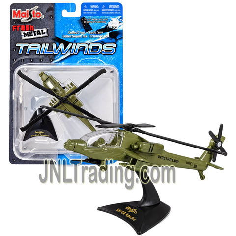 Maisto Fresh Metal Tailwinds 1:120 Scale Die Cast United States Military Aircraft : U.S. Army Attack Helicopter AH-64A APACHE with Display Base