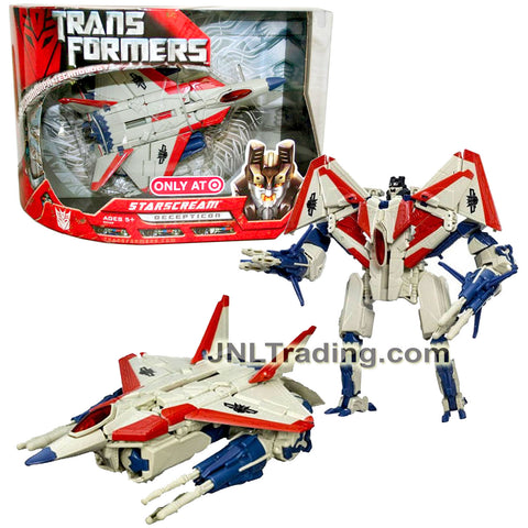 Year 2007 Transformer Movie Series Target Exclusive Voyager Class 7 Inch Tall Figure - STARSCREAM with G1 Deco and Missile Launchers (F-22 Raptor Jet)