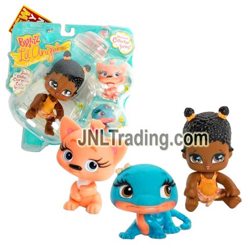 MGA Entertainment Bratz Lil Angelz Series 4 Inch Doll with 2 Pets Set - SASHA (#85), Peach Cat (#92) and Blue Gecko (#244)