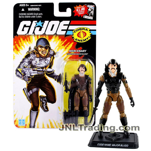 Year 2008 GI JOE A Real American Hero Comic Series 4 Inch Figure - Mercenary MAJOR BLUDD with Missile Launcher, Backpack and Display Base