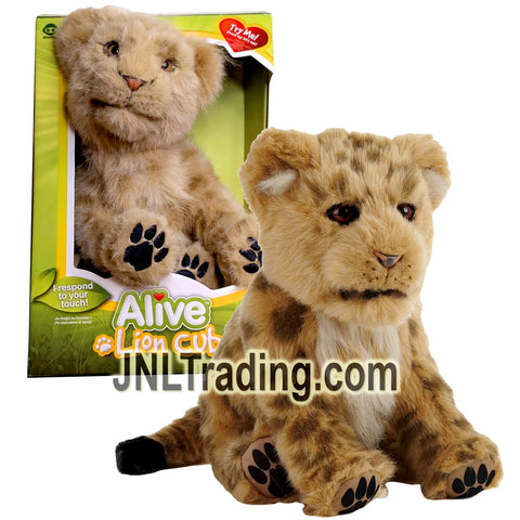 Year 2007 WowWee Alive 12 Inch Tall Interactive Electronic LION CUB with Soft Fur, Moving Mouth and Blinking Eyes