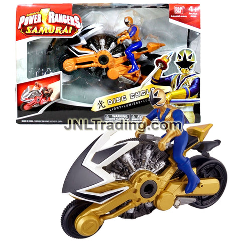 Year 2011 Power Rangers Samurai Series Action Vehicle Set - LIGHT DISC CYCLE with Gold Power Ranger Figure