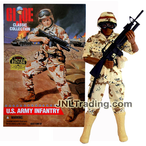 Year 1996 GI JOE Classic Collection Series 12 Inch Soldier Figure - African American US ARMY INFANTRY with Entrenching Tool & Grenade Launcher Rifle