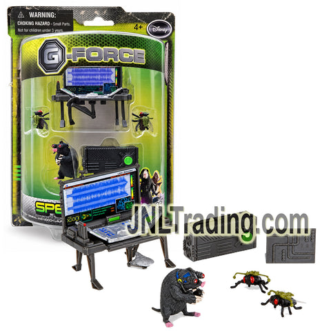 Year 2009 Disney G-Force 1.5 Inch Action Figure - SPECKLES with Tech Terminal, Mooch Launcher, 2 Mooch Figures and Accessories