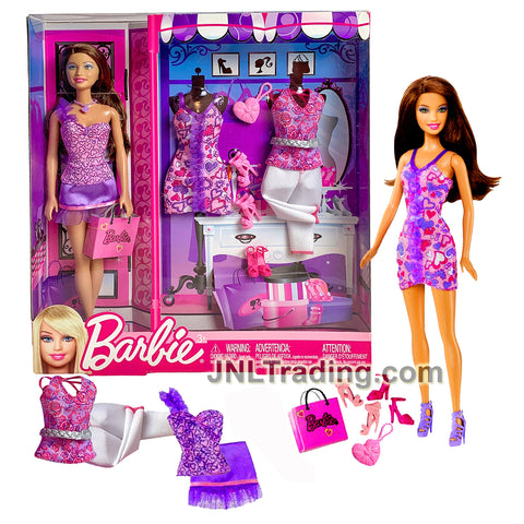 Year 2011 Barbie Fashion Series 12 Inch Doll Set - Hispanic Model TERESA X4862 with Extra Outfits, Purse and Shoes