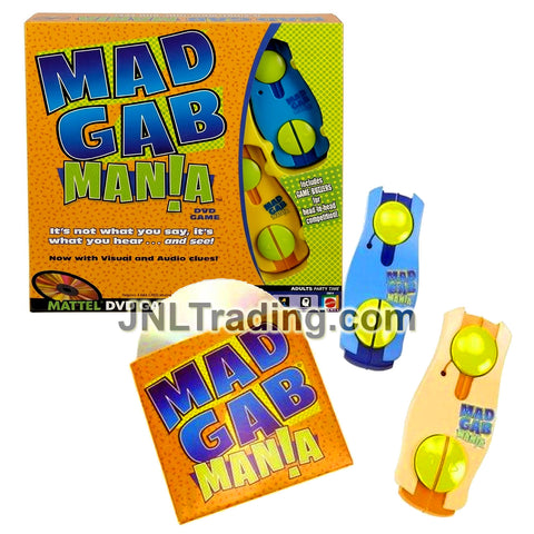 Year 2007 Mad Gab Mania DVD Game by Mattel with 2 Electronic Game Buzzers Complete Party Board Game
