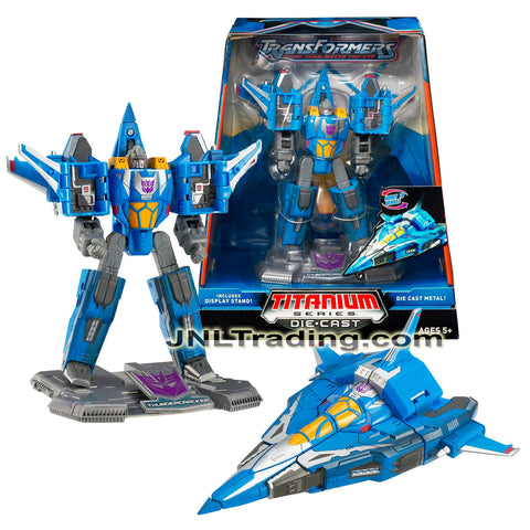Year 2006 Transformers Titanium Die-Cast Series 6 Inch Tall Figure - Decepticon THUNDERCRACKER with Display Base (Cybertronian Spaceship)