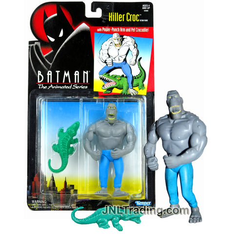 Year 1994 Batman The Animated Series 5 Inch Tall Action Figure - KILLER CROC with Power-Punch Arm and Pet Crocodile