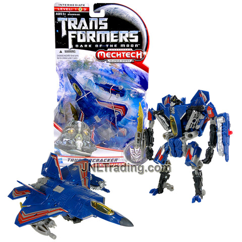 Year 2010 Transformers Dark of the Moon Series Deluxe Class 6 Inch Tall Figure - THUNDERCRACKER with Blade and Blaster Saw (F-22 Raptor Jet)