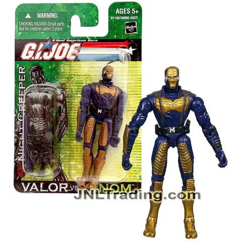 Year 2004 GI JOE A Real American Hero Valor vs Venom 4 Inch Figure - Cobra Ninja NIGHT CREEPER with Submachine Gun, Katana with Sheath and Backpack
