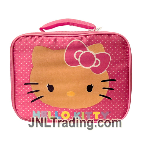 Hello Kitty Pink Pin Dot Soft Lunch Box Insulated Bag Satin Sparkle Lunchbox