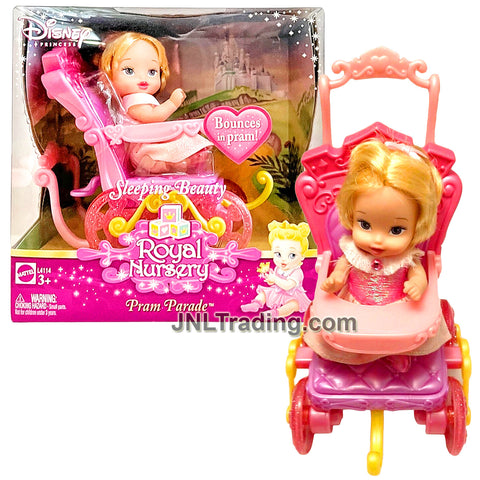 Year 2007 Disney Princess Royal Nursery Series 4 Inch Doll - PRAM PARADE SLEEPING BEAUTY AURORA