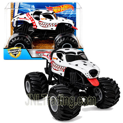 Year 2017 Hot Wheels Monster Jam 1:24 Scale Die-Cast Metal Monster Truck - MONSTER MUTT DALMATIAN FMB57 with Suspension & 4-Wheel Steering