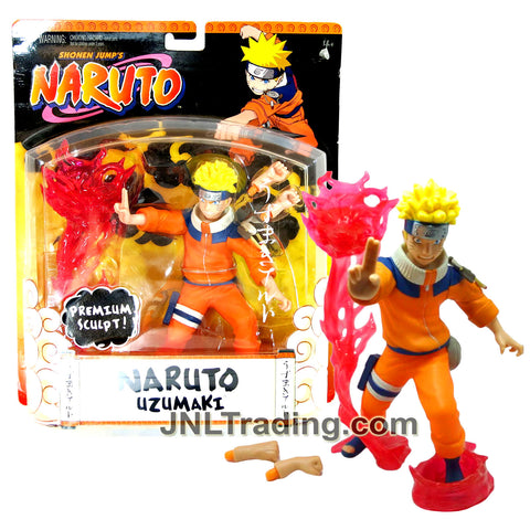 Year 2006 Shonen Jump's Naruto Series Premium Sculpt 7 Inch Tall Action Figure - NARUTO UZUMAKI with Extra Hands and Dragon Flame