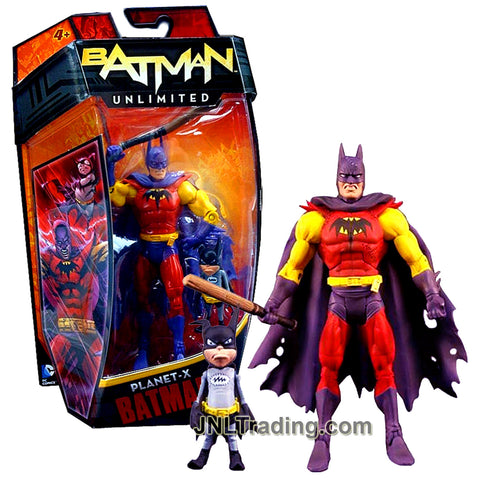 Year 2013 DC Comics Batman Unlimited Series 7 Inch Tall Action Figure - PLANET-X BATMAN with Bat-Mite and Crooked Baseball Bat