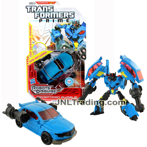 Year 2012 Transformers RID Prime Series Deluxe Class 6 Inch Tall Figure - DECEPTICON RUMBLE with Snap-On Pile Drivers and Bonus DVD (Tuner Car)