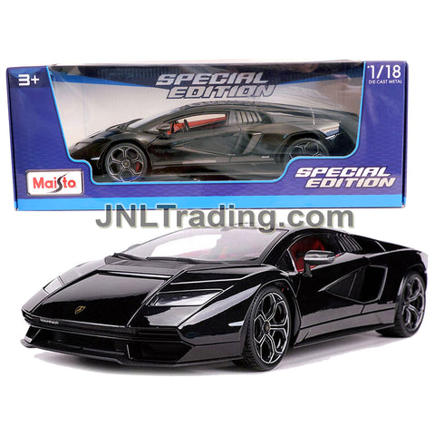 Maisto Special Edition Series 1:18 Scale Die Cast Car - Black Sports Coupe LAMBORGHINI COUNTACH LPI 800-4 with Display Base