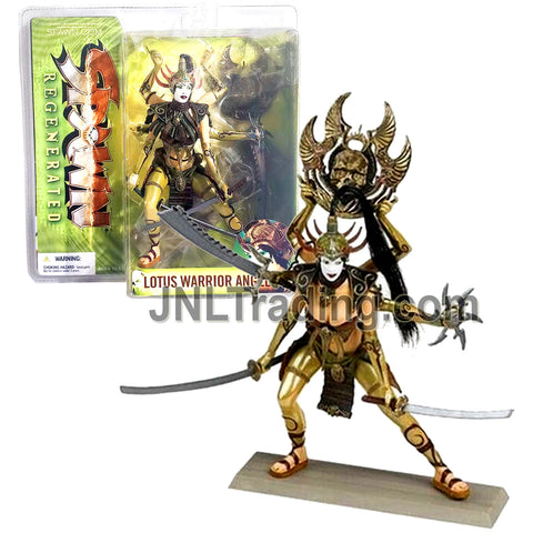 Year 2005 McFarlane's Toy Spawn Regenerated Figure - LOTUS WARRIOR ANGEL with 15 Points of Articulation, Skull Shield, Swords, Chakram & Display Base