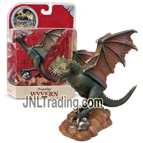 Year 2006 Sababa Toys Series I Dragonology Fantasy Creature Collectible 6 Inch Dragon Figure - WYVERN with Rocky Display Base