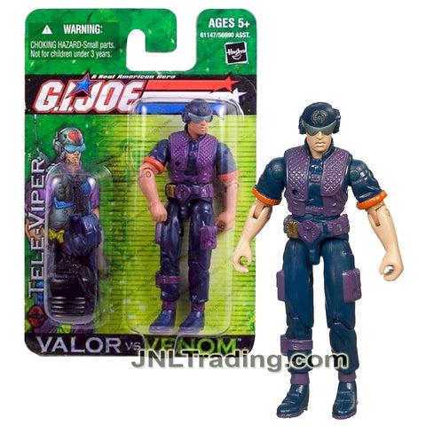 Year 2004 GI JOE A Real American Hero Valor vs Venom 4 Inch Figure - Cobra Communications Specialist TELE-VIPER with Helmet, Gun, Shotgun and Radio
