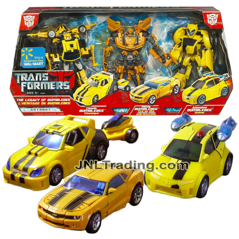 Year 2008 Transformers Exclusive Series 3 Pack Set Deluxe Class 6 Inch Tall Figure - LEGACY OF THE BUMBLEBEE (Classic, Movie Premium and Animated)