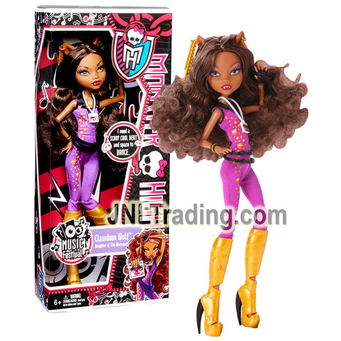 Year 2012 Monster High Music Festival Series 11 Inch Doll Set - Daughter of The Werewolf CLAWDEEN WOLF with Backstage Pass Badge
