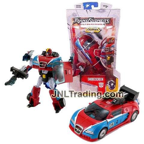 Year 2006 Transformers Cybertron Series Deluxe Class 6 Inch Tall Figure - SMOKESCREEN with Missile Rack, Turbo Flame Pistol and Cyber Key (Race Car)