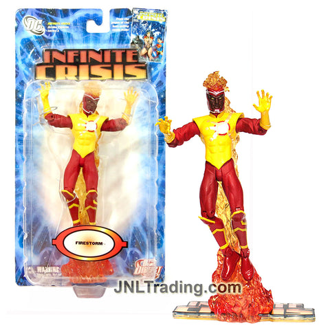 Year 2007 DC Comics Series 2 Infinite Crisis 6.5 Inch Tall Action Figure - FIRESTORM with Flame Base and Display Stand
