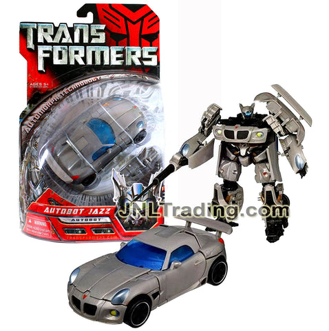 Year 2006 Transformers Movie Series Deluxe Class 6 Inch Tall Figure - Autobot JAZZ with Telescoping Sword and Shield (Pontiac Solstice)