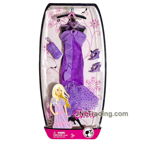 Year 2008 Barbie Fashion Fever Series Accessory Pack - Lilac Evening Gown M9373 with Purse and Shoes