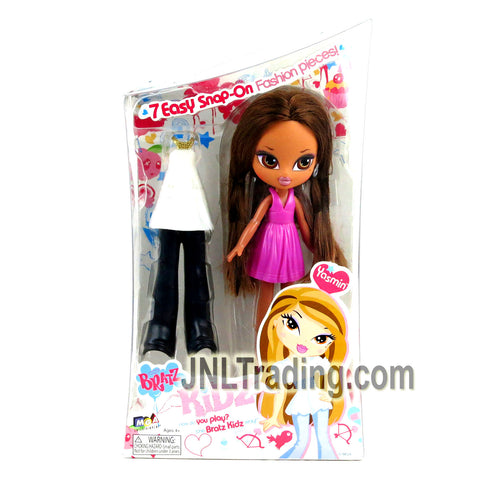 MGA Entertainment Bratz Kidz 7 Easy Snap-On Series 7 Inch Doll - YASMIN with 2 Sets of Fashion Outfits and Earrings