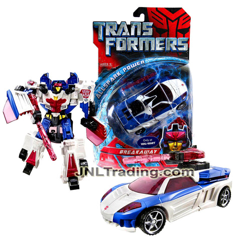 Year 2008 Transformer All Spark Power Series Deluxe Class 6 Inch Tall Figure - Autobot BREAKAWAY with Grenade Rifle and Activator Key (Race Car)