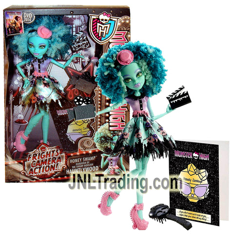 Year 2013 Monster High Frights, Camera, Action! Hauntlywood 11 Inch Doll - HONEY SWAMP with Video Camera, Action Board, Hairbrush and Doll Stand