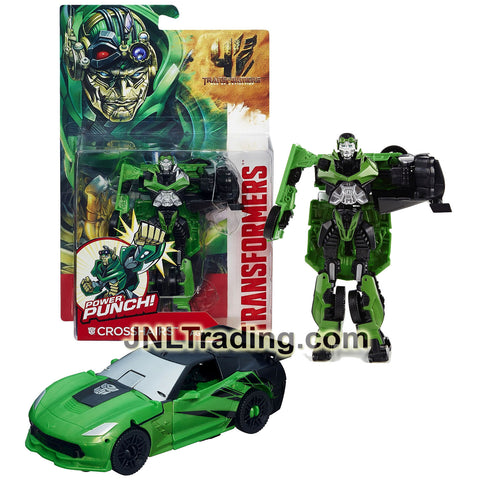 Year 2013 Transformers Movie Age of Extinction Series Power Attacker 5.5 Inch Tall Figure - Autobot CROSSHAIRS with Power Punch Feature (Corvette)