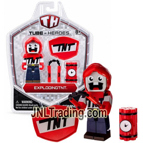 Year 2015 Jazwares Tube Heroes 3 Inch Figure - EXPLODINGTNT with TNT Shield, Nunchakus and TNT Bomb