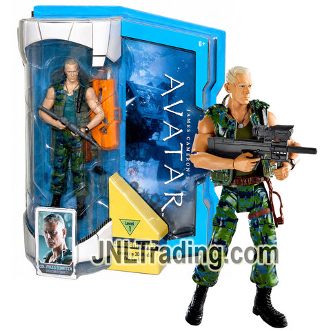 Year 2009 James Cameron’s Avatar Highly Articulated 6 Inch Figure - COL. MILES QUARITCH R2742 with Rifle, Pistol and Level 1 Webcam i-TAG Accessory