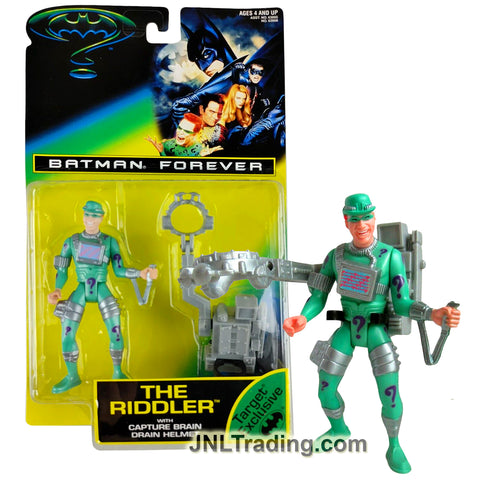 Year 1995 DC Batman Forever Series 4-1/2 Inch Tall Action Figure - Target Exclusive Variant THE RIDDLER with Capture Brain Drain Helmet